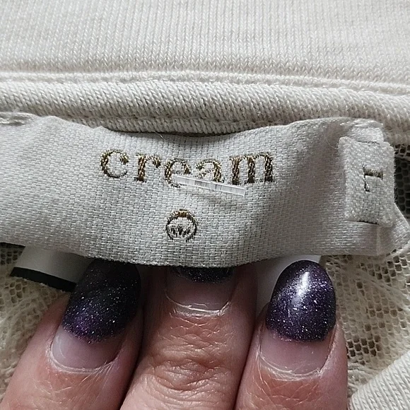 NWOT Cream Clothing Lace Sweatshirt - Picture 4 of 5